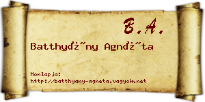 Batthyány Agnéta névjegykártya
